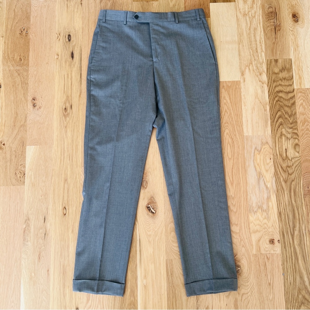 Zanella Flat Front Gray Dress Pants - Men’s 33